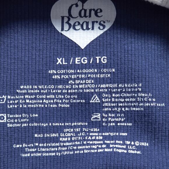 Care Bears Women’s Tank Top Blue Kidcore Y2K Grunge Ribbed Contrast Trim Size XL - Picture 4 of 4